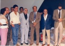 José Aparecido, Chico Buarque de Holanda, Athos, Joaquim Vaz de Mesquita, Oscar Niemeyer e Dante de Oliveira. <em>Foto: Arquivo</em>